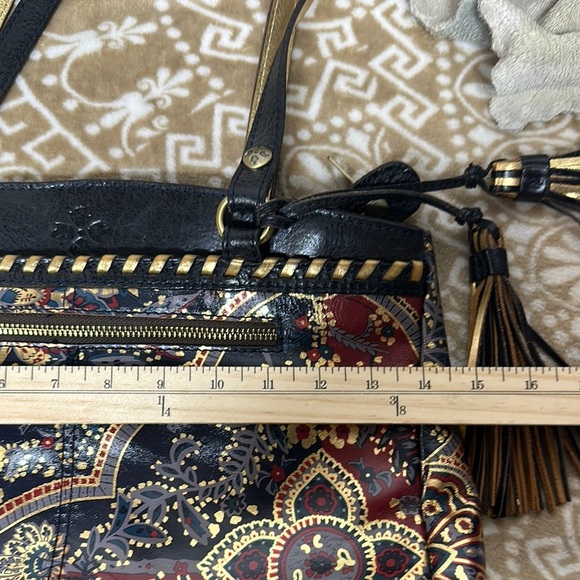Patricia Nash Black and Red Satchel with Intricate Design - Picture 14 of 16